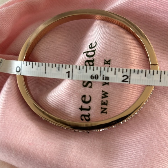 Kate Spade “ring it up” rose gold and rhinestone paved bangle. Hinged  bangle - Picture 8 of 9